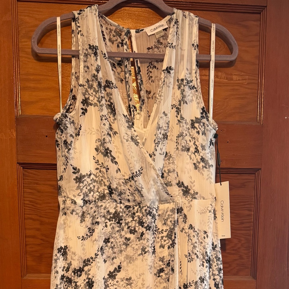 Calvin Klein Black and White Floral Women's Dress